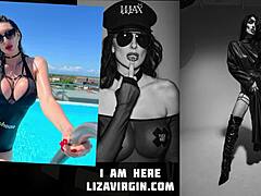 Liza的大奶子和性感的内衣在这个手交视频中展示