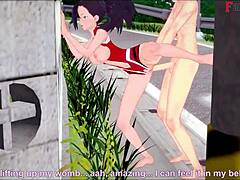 Hentai Anime Momo Yaoyorozu: The Cartoon Momo Yaoyorozu gets fucked from behind in POV