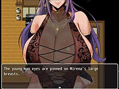 亚洲熟女米雷娜在她的hentai游戏的第五集中给了一个口交并得到了精液